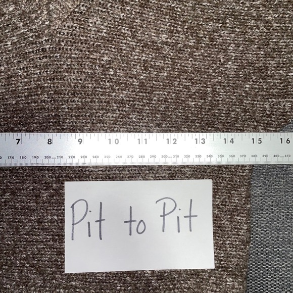 Anthropologie Kenji Hooded Knit Sweater 3/4 Dolman Sleeves V Neck Brown Small - Picture 6 of 9